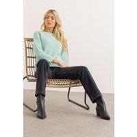 Klass. Women's Textured Soft Knit Jumper in Green | Size: XL