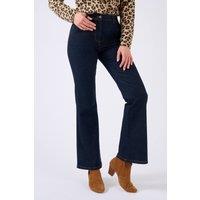 Damart Women's Denim Flare Trousers - Wide Leg Jeans in Dark Blue | Size: 20
