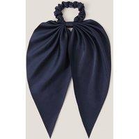 Monsoon Women's Long Satin Tie Hair Scrunchie in Dark Navy