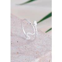 Mia Gioielli Women's Sterling Silver Snake Adjustable Ring