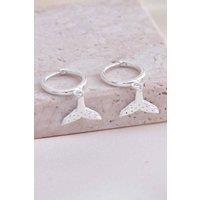 Mia Gioielli Women's Sterling Silver Whale Tail Hoop Earrings