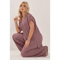 Yours Women's Bubble Textured T-Shirt in Dusty Pink | Size: 26-28