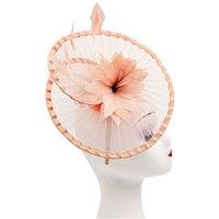 Vellin Women's Classic Disc Fascinator with Feather Flower Detail in Pink