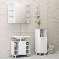 Berkfield Home 3 Piece Bathroom Furniture Set White Engineered Wood
