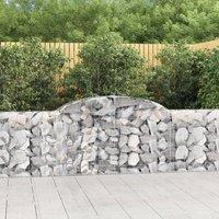Berkfield Home Arched Gabion Baskets 12 pcs 300x30x80/100 cm Galvanised Iron in Silver