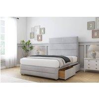 Comfort Beds Zoya Naples Divan Base 2 Drawers - 26 Headboard-Footboard in Silver | Size: Small Double