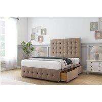 Comfort Beds Florence Plush Divan Base 2 Drawers - 54 Headboard-Footboard in Taupe | Size: Single