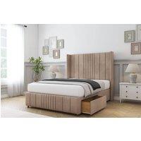 Comfort Beds Grace Naples Divan Base 2 Drawers - 54 Wingback-Footboard in Light Brown | Size: Super King