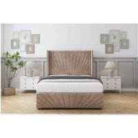 Comfort Beds Sunrise Naples Divan Base No Drawers - 54 Wingback-Footboard in Light Brown | Size: Super King
