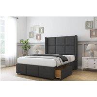 Comfort Beds Charlie Dumfries Divan Base 2 Drawers - 54 Wingback-Footboard in Dark Grey | Size: Super King