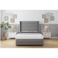 Comfort Beds Milano Dumfries Divan Base No Drawers - 54 Wingback-Footboard in Light Grey | Size: King