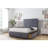 Comfort Beds Arya Plush Divan Base 4 Drawers - 54 Headboard-Footboard in Dark Grey | Size: Small Double