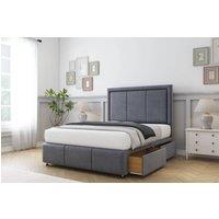 Comfort Beds Savoy Plush Divan Base 2 Drawers - 26 Headboard-Footboard in Dark Grey | Size: Super King