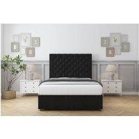 Comfort Beds Winslow Plush Divan Set No Drawers-26 Headboard in Black | Size: Small Double