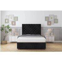 Comfort Beds Winslow Naples Divan Set 4 Drawers-26 Headboard in Black | Size: Super King