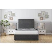 Comfort Beds Rosa Dumfries Divan Set 2 Drawers-26 Headboard in Dark Grey | Size: King