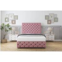 Comfort Beds Florida Plush Divan With Mattress 2 Drawers Left Side -54 Headboard-Footboard in Pink | Size: Small Single