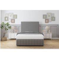 Comfort Beds Khloe Dumfries Divan Set No Drawers-26 Headboard-Footboard in Light Grey | Size: Super King