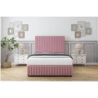 Comfort Beds Khloe Plush Divan Set 4 Drawers-26 Headboard-Footboard in Pink | Size: King