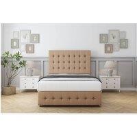 Comfort Beds Florence Dumfries Divan With Mattress 4 Drawers-54 Headboard-Footboard in Light Brown | Size: Small Double