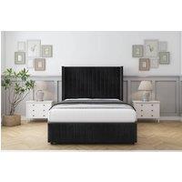 Comfort Beds Chester Naples Divan Set 2 Drawers-54 Wingback-Footboard in Black | Size: Double