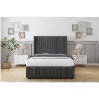 Comfort Beds Chester Dumfries Divan Set No Drawers-54 Wingback-Footboard in Dark Grey | Size: Small Single