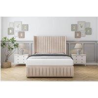 Comfort Beds Chester Naples Divan Set 2 Drawers-54 Wingback-Footboard in Light Sand | Size: Small Double