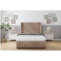 Comfort Beds Chester Naples Divan Set 2 Drawers-54 Wingback-Footboard in Light Brown | Size: Super King