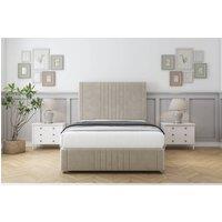 Comfort Beds Royal Plush Divan With Mattress 2 Drawers Right Side -54 Headboard-Footboard in Cream | Size: Single