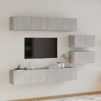 Berkfield Home 6 Piece TV Cabinet Set Concrete Grey Engineered Wood