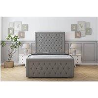 Sloomy Monroe Dumfries Bed Frame With 50 Upholstered Headboard in Light Grey | Size: Double