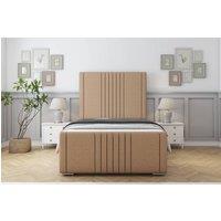 Sloomy Harrington Dumfries Bed Frame With 50 Upholstered Headboard in Light Brown | Size: Single