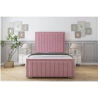 Sloomy Richmond Plush Bed Frame With 50 Upholstered Headboard in Pink | Size: Small Single