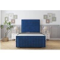 Sloomy Richmond Plush Bed Frame With 50 Upholstered Headboard in Navy | Size: Super King