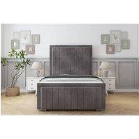 Sloomy Richmond Naples Bed Frame With 50 Upholstered Headboard in Grey | Size: Super King