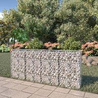 Berkfield Home Gabion Wall with Covers Galvanised Steel 200x20x85 cm in Silver | Size: 200 x 20 x 85 cm