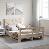 Berkfield Home Bed Frame without Mattress with Headboard 160x200 cm Solid Wood in Brown