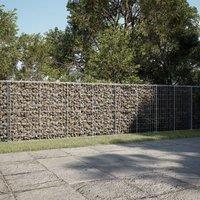Berkfield Home Gabion Basket with Cover 1200x100x100 cm Galvanised Iron in Silver | Size: 1200 x 100 x 100 cm