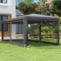 Berkfield Home Party Tent with 6 Mesh Sidewalls Anthracite 3x6 m HDPE in Black