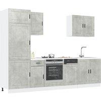 Berkfield Home 7 Piece Kitchen Cabinet Set Kalmar Concrete Grey Engineered Wood