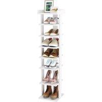 Dprodo 7-Tier PVC Wood Plastic Shoe Rack in White | Size: 1 Pack