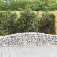 Berkfield Home Arched Gabion Baskets 4 pcs 400x50x40/60 cm Galvanised Iron in Silver