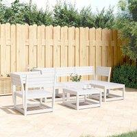 Berkfield Home 5 Piece Garden Lounge Set White Solid Wood Pine