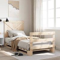 Berkfield Home Bed Frame without Mattress with Headboard 90x200 cm Solid Wood in Brown