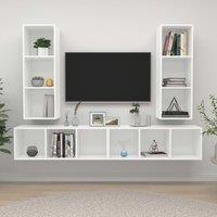 Berkfield Home Wall-mounted TV Cabinets 4 pcs White Engineered Wood