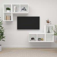 Berkfield Home Wall-mounted TV Cabinets 4 pcs White Engineered Wood