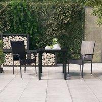 Berkfield Home 3 Piece Outdoor Dining Set Black