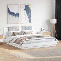 Berkfield Home Bed Frame with LED without Mattress White 180x200 cm Super King