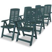 Berkfield Home Reclining Garden Chairs 6 pcs Plastic Green