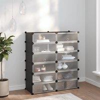 Berkfield Home Shoe Rack Black 94.5x36.5x106 cm PP